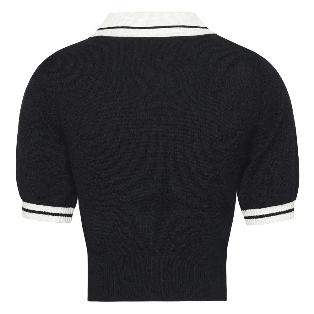 Malbon Mikayla Knit Cropped Golf Shirt 2023 Women