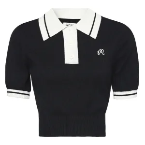 Malbon Mikayla Knit Cropped Golf Shirt 2023 Women