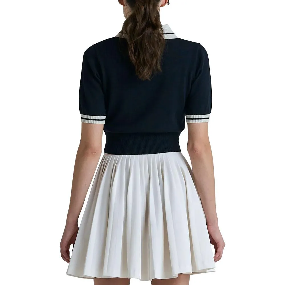 Malbon Mikayla Knit Cropped Golf Shirt 2023 Women