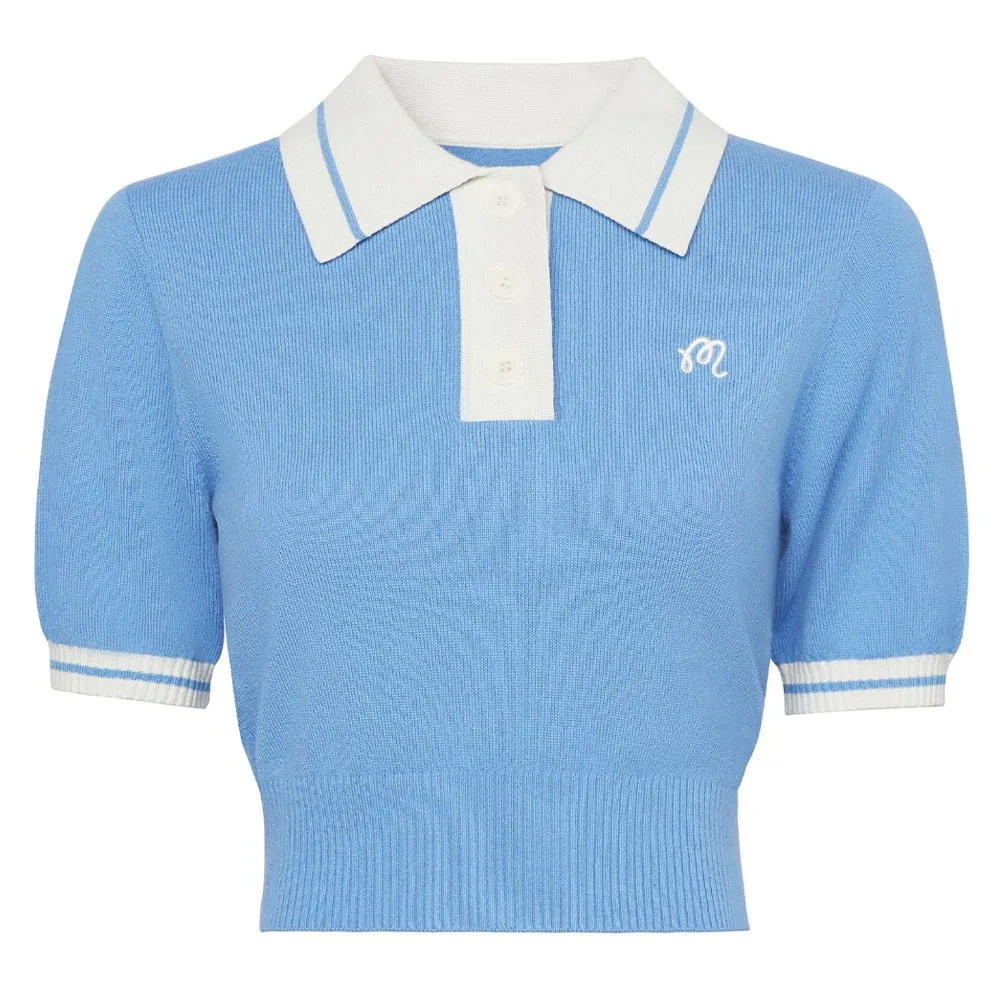 Malbon Mikayla Knit Cropped Golf Shirt 2023 Women