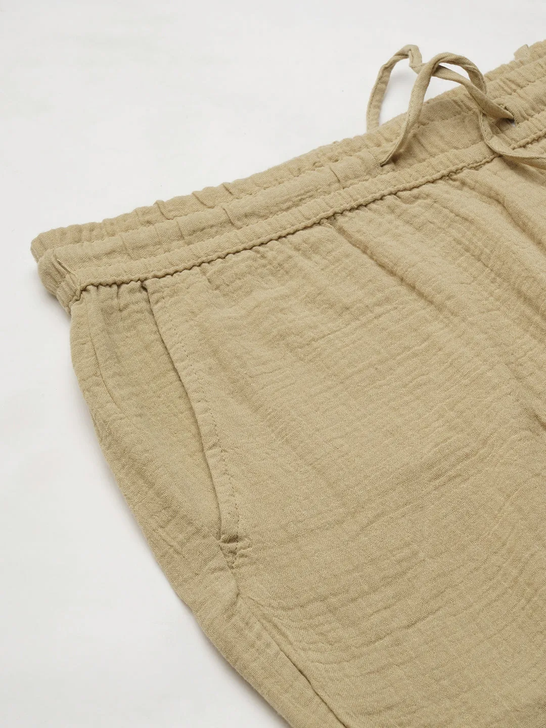 Men's Khaki Cotton Slim Fit Pant