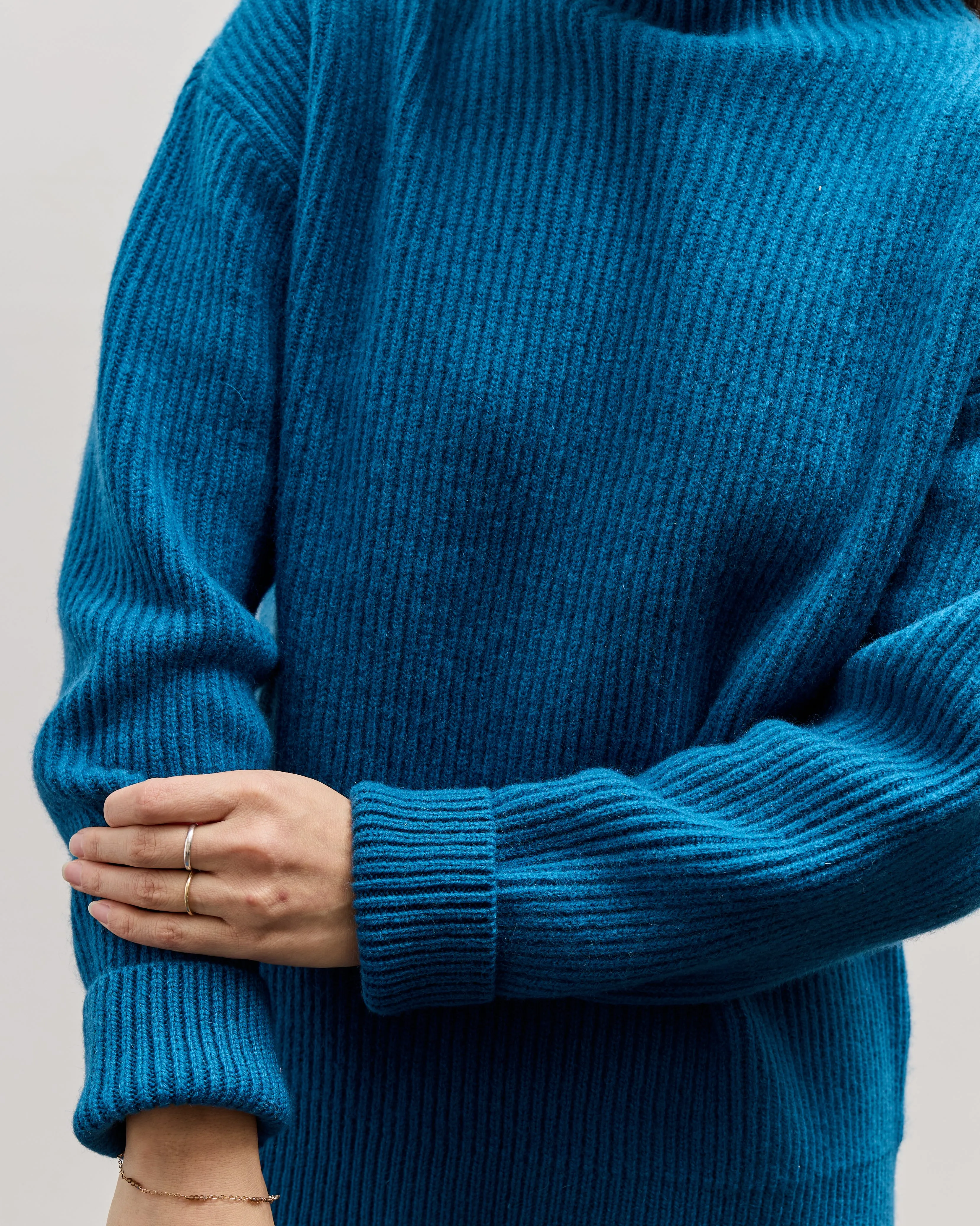 Merz b. Schwanen Turtleneck Pullover, Carbon Blue
