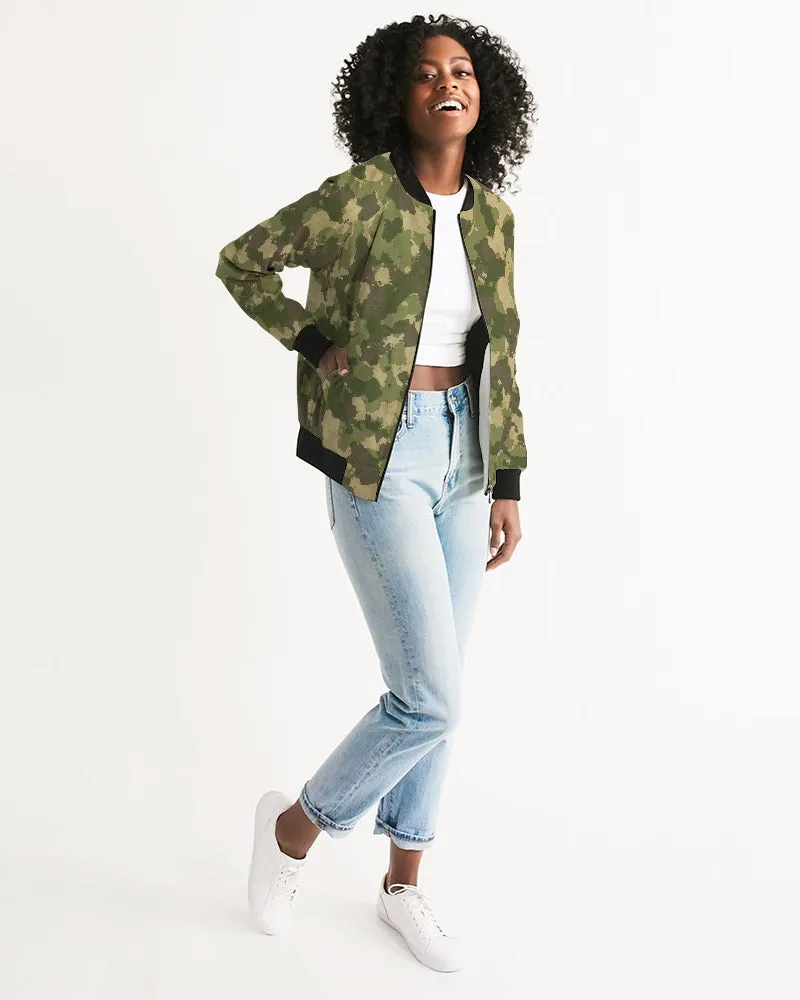 Military Green Women's Bomber Jacket