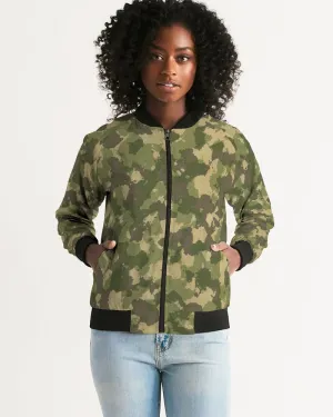 Military Green Women's Bomber Jacket