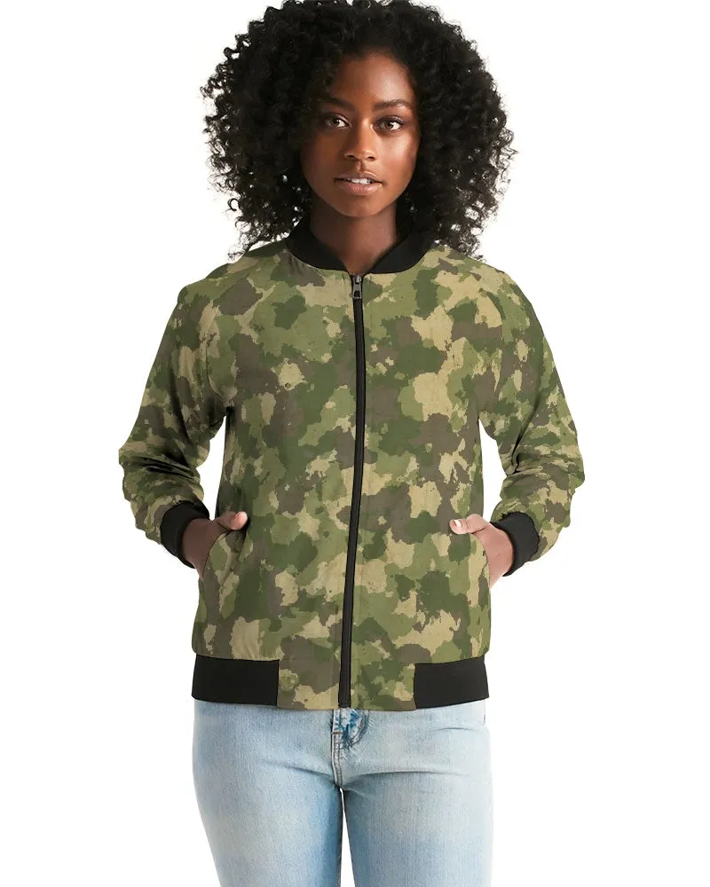 Military Green Women's Bomber Jacket