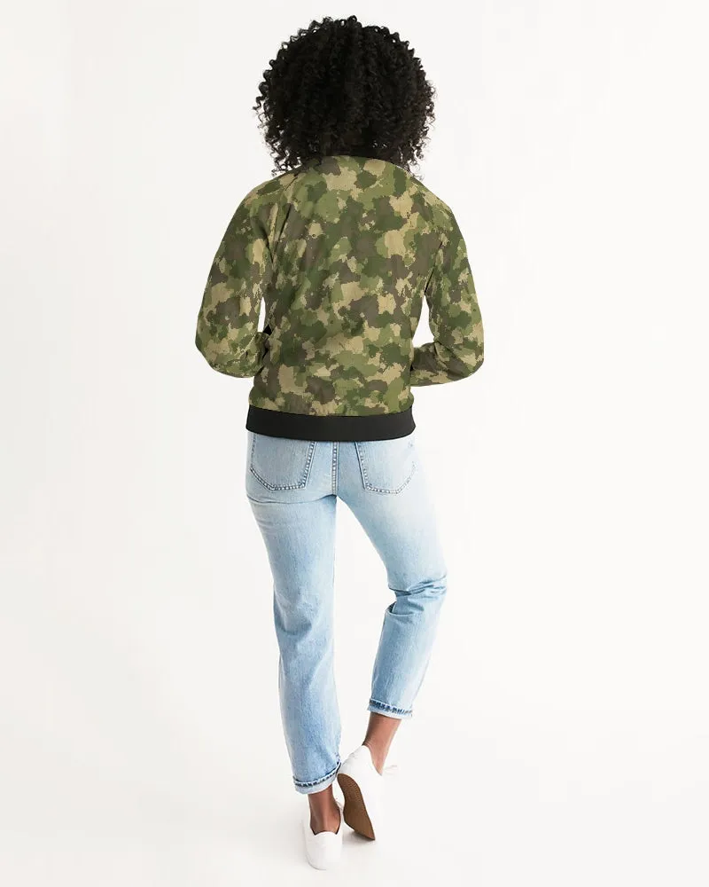 Military Green Women's Bomber Jacket