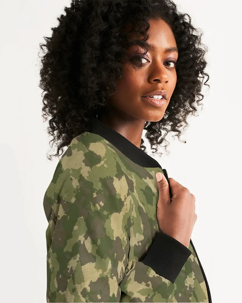 Military Green Women's Bomber Jacket