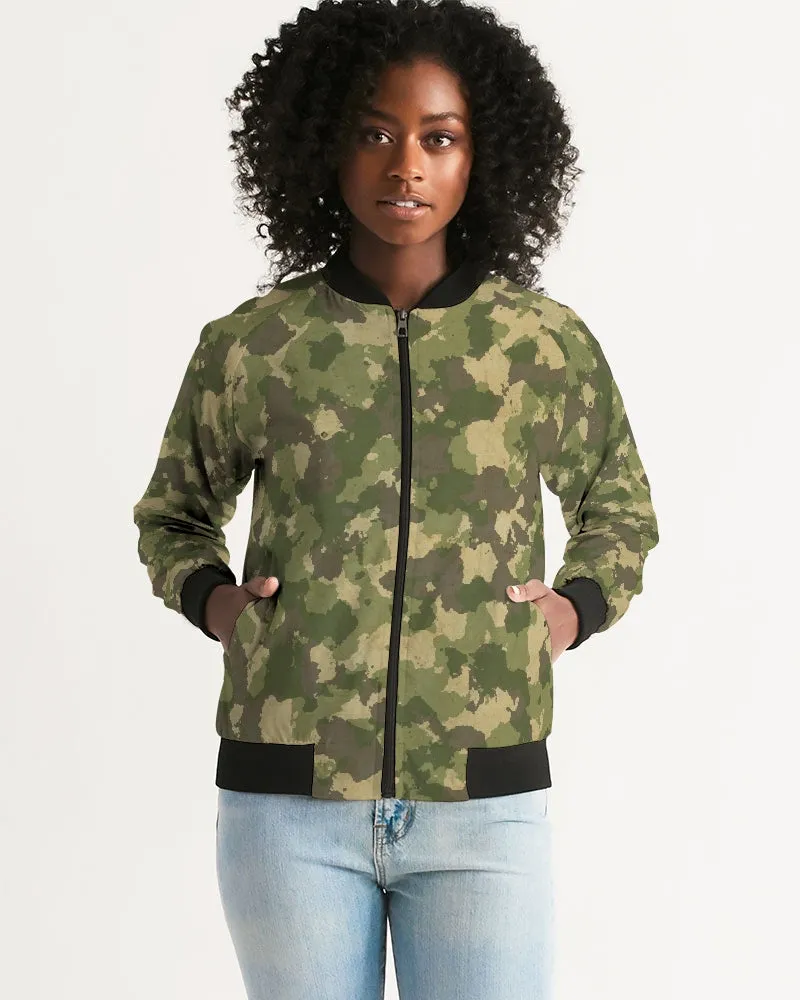 Military Green Women's Bomber Jacket