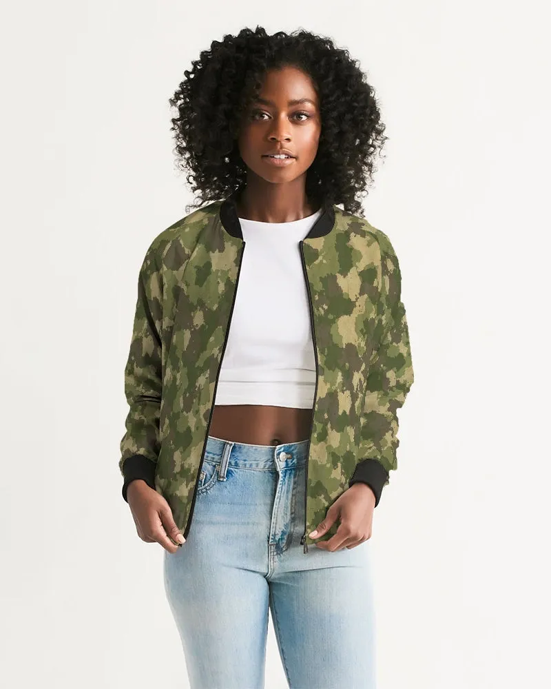Military Green Women's Bomber Jacket