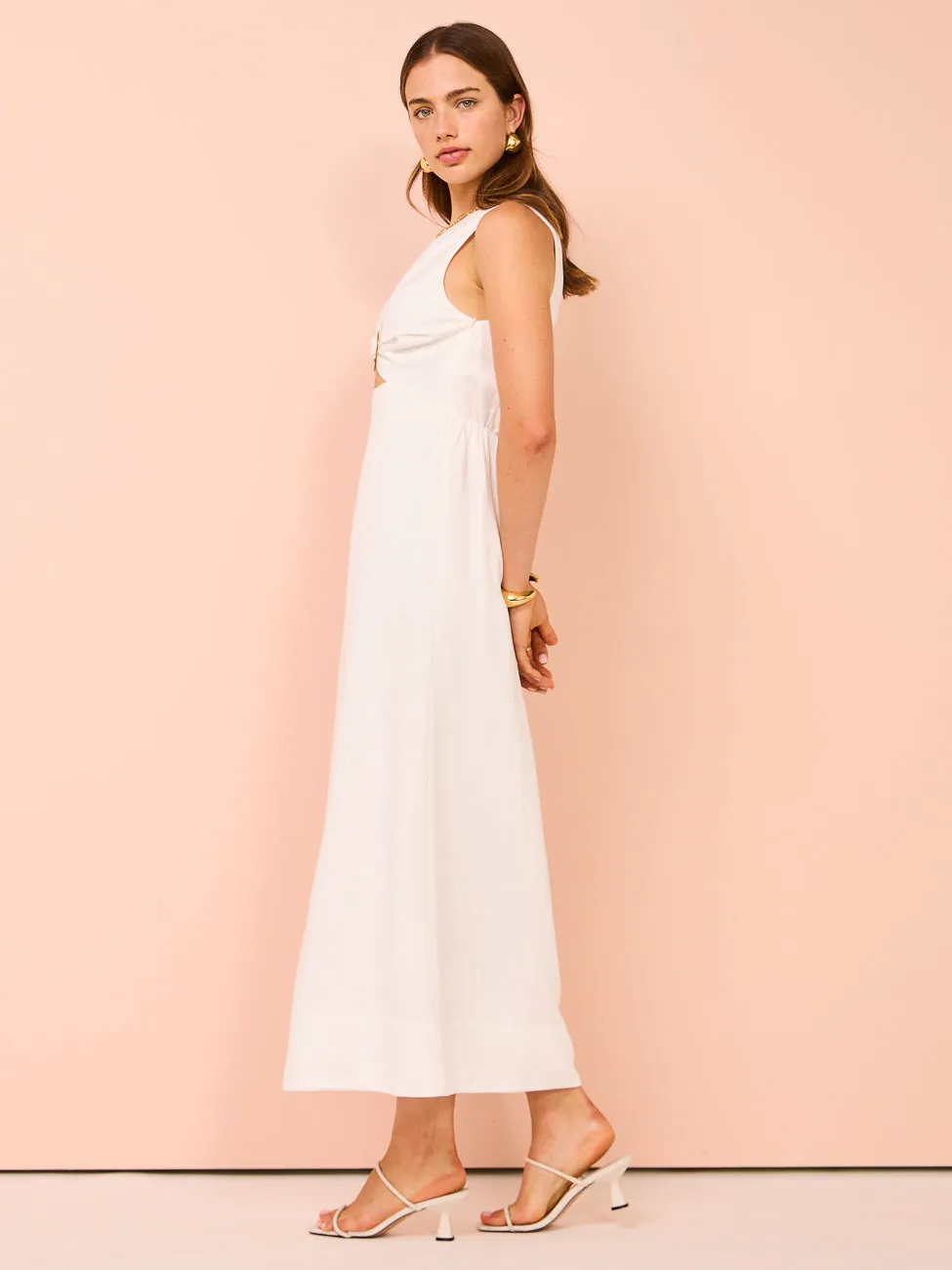 Mon Renn Relic Midi Dress in White