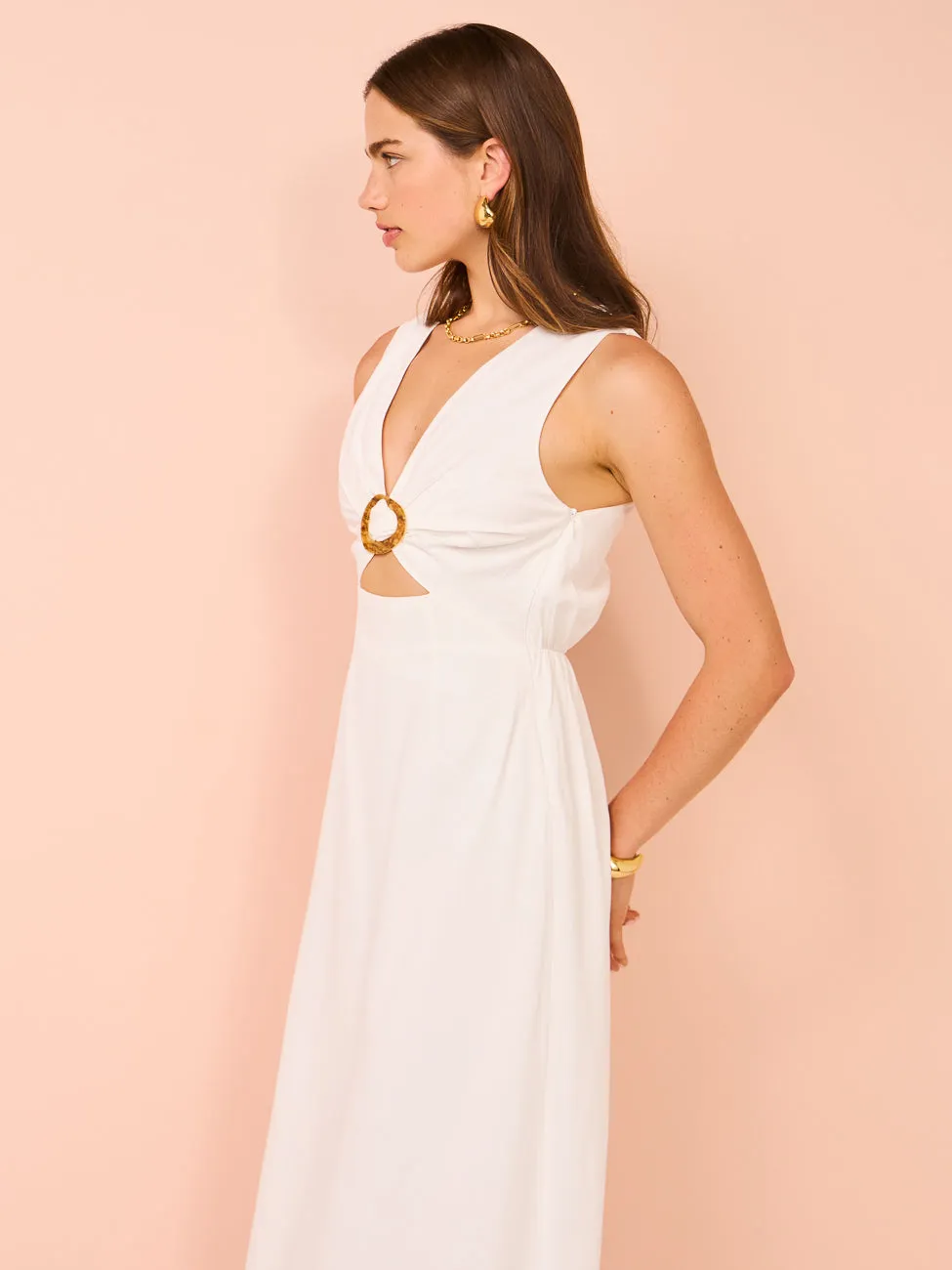 Mon Renn Relic Midi Dress in White