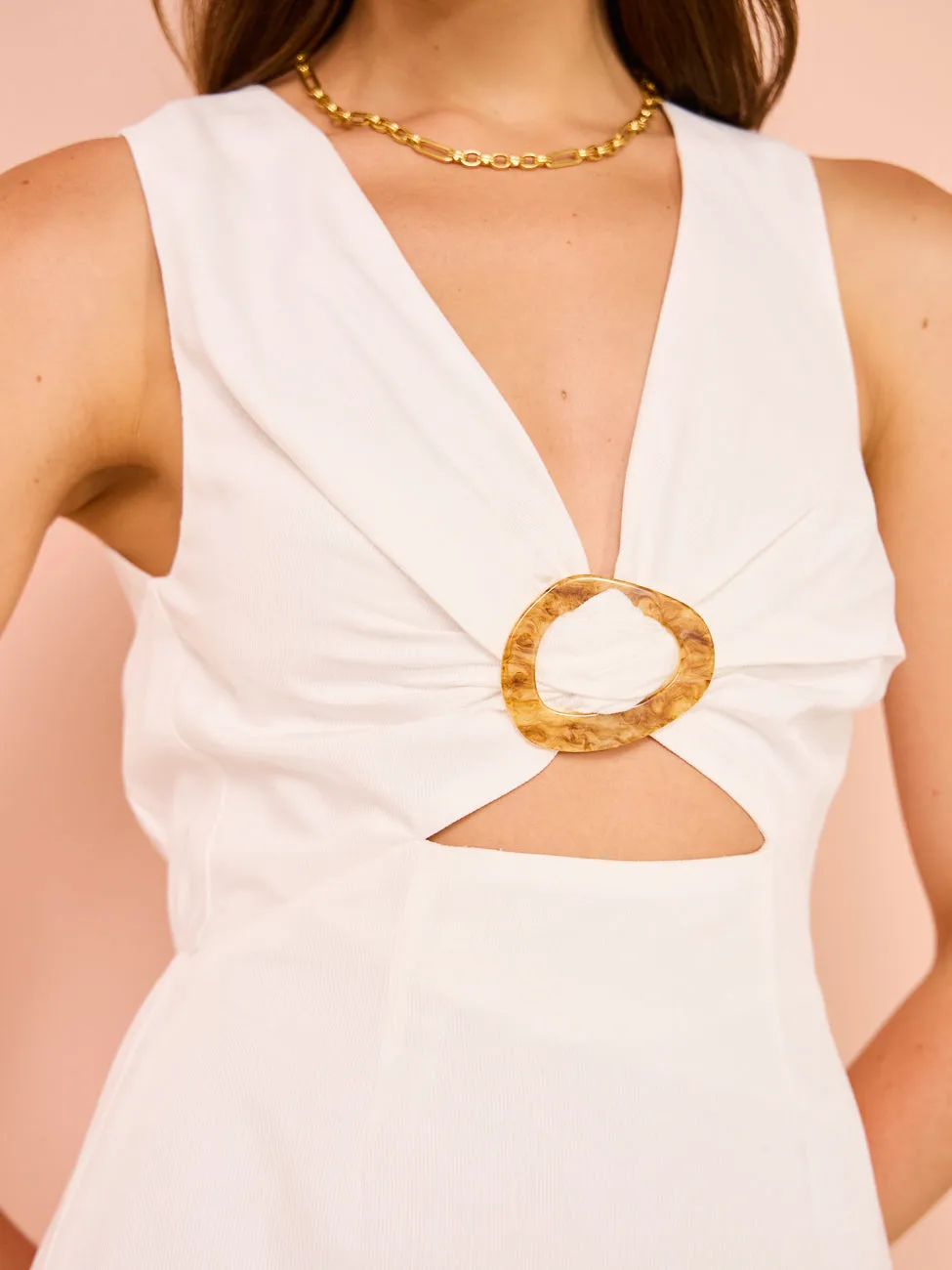 Mon Renn Relic Midi Dress in White