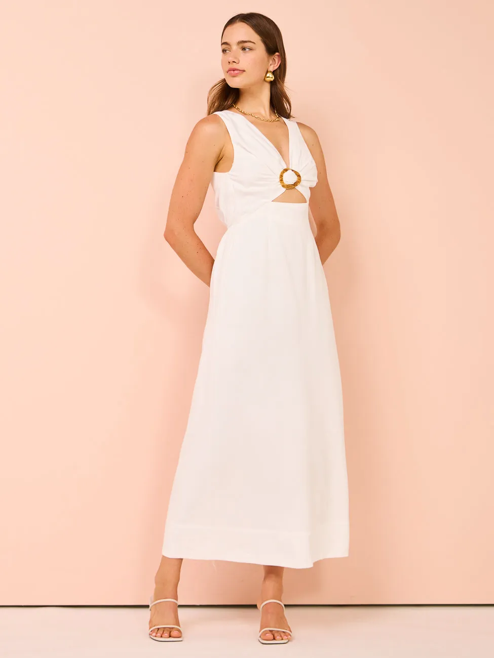 Mon Renn Relic Midi Dress in White
