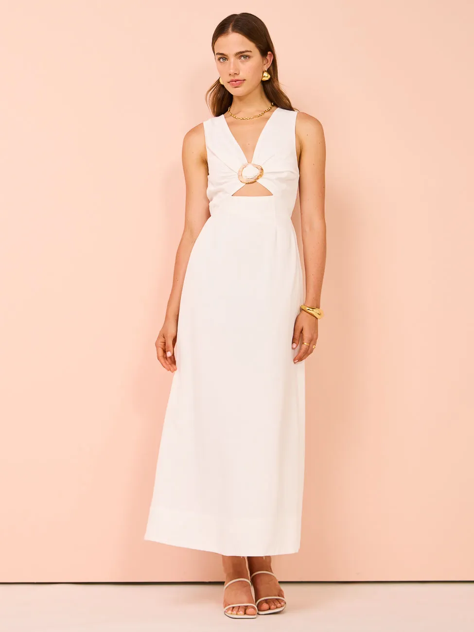 Mon Renn Relic Midi Dress in White