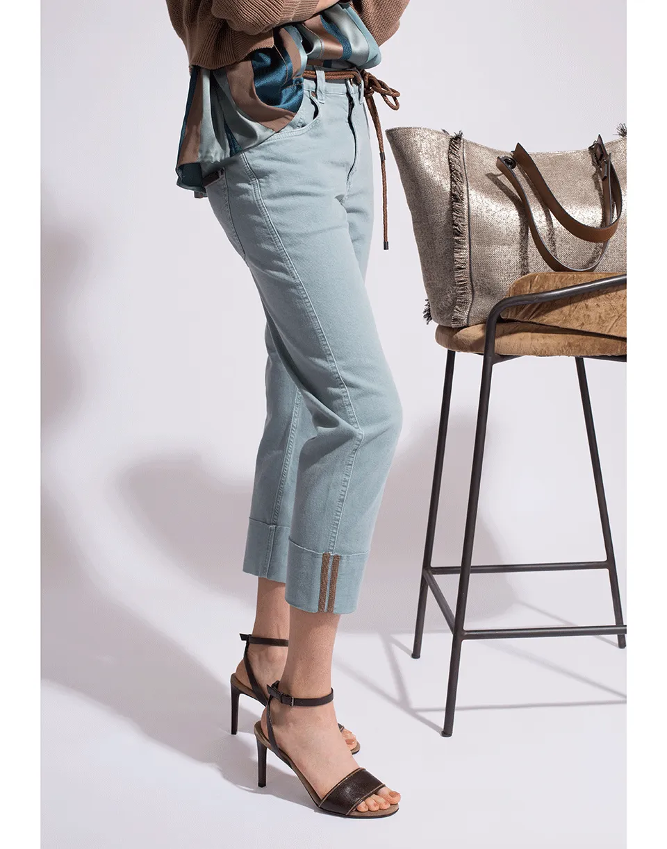 Monoli Stripe Raw Cuff Pant