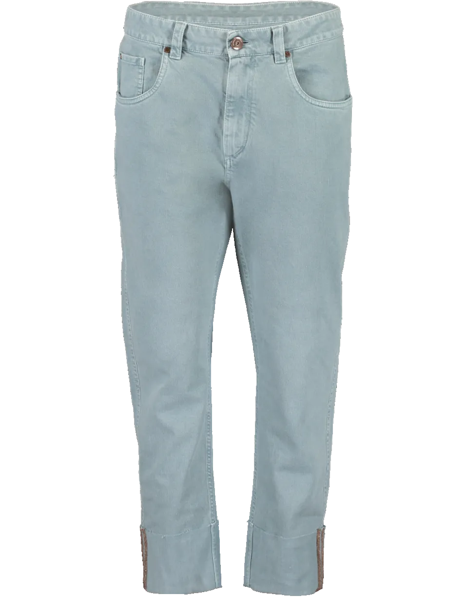 Monoli Stripe Raw Cuff Pant