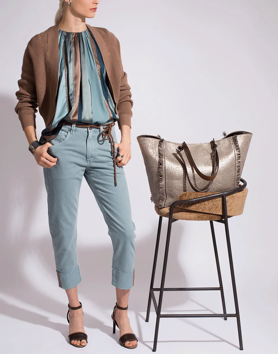Monoli Stripe Raw Cuff Pant