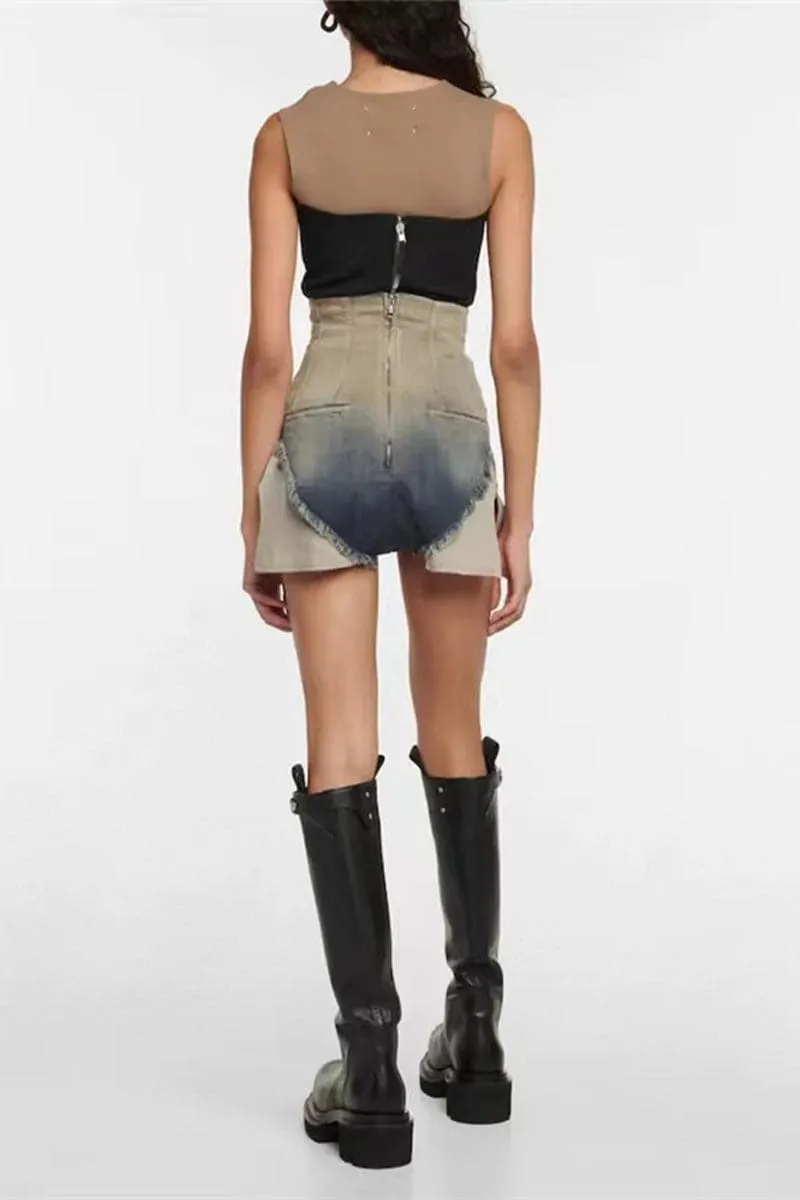 PC145 High Waist Denim Shorts