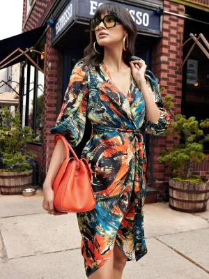Pleated Wrap Dress - NYC Strong Collection