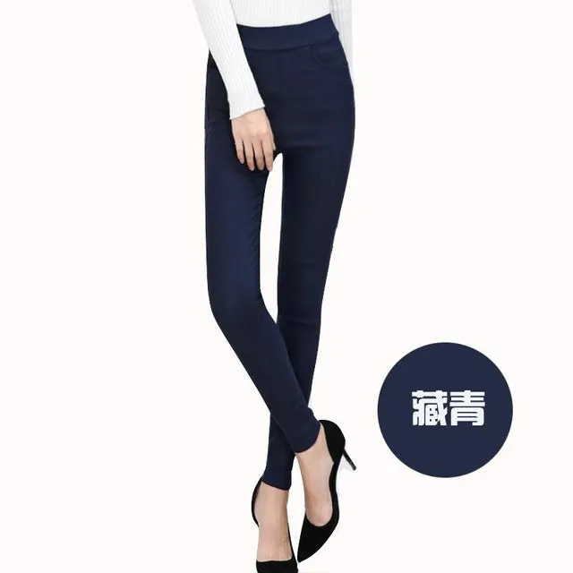 Plus Size Black White Stretch Pants