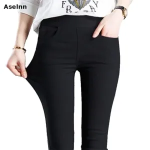 Plus Size Black White Stretch Pants