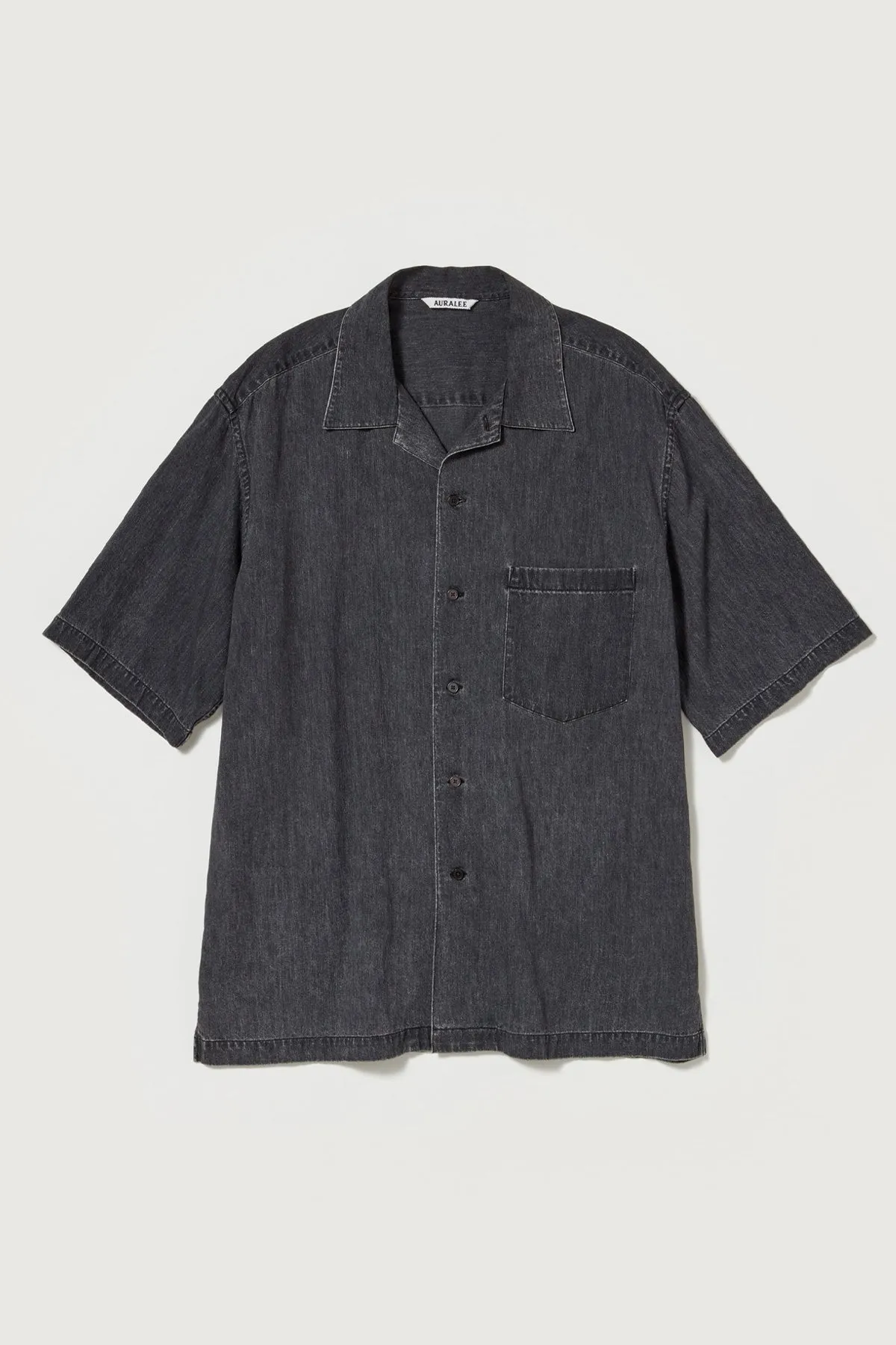Selvedge Super Light Denim Half Sleeved Shirt - Washed Black