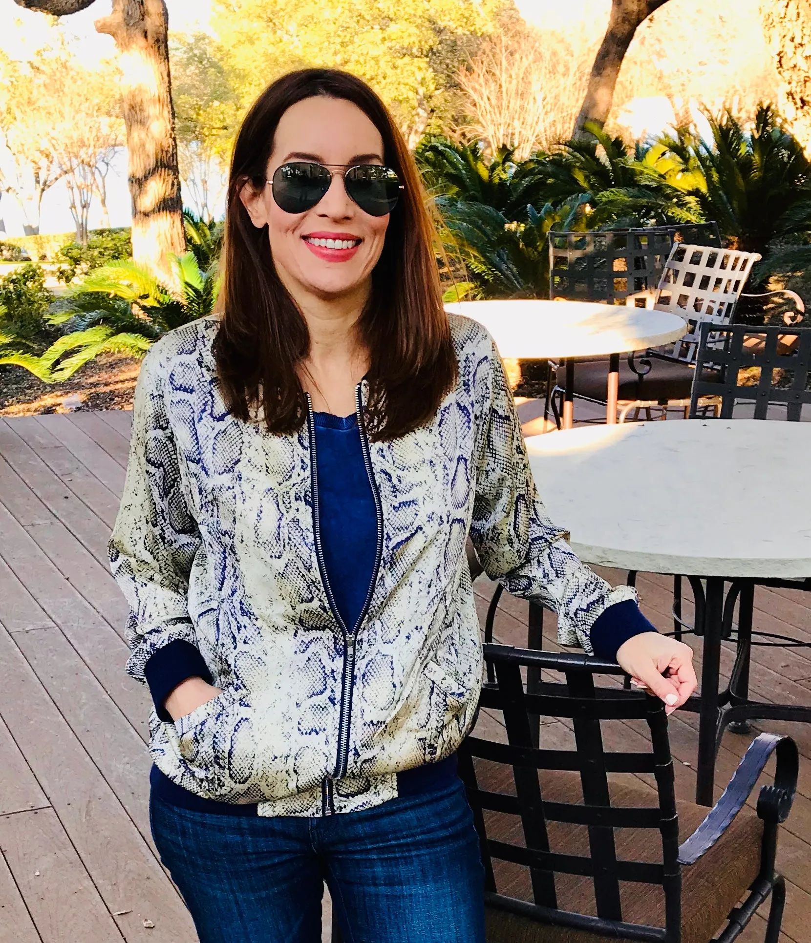 Snakeskin Bomber Jacket