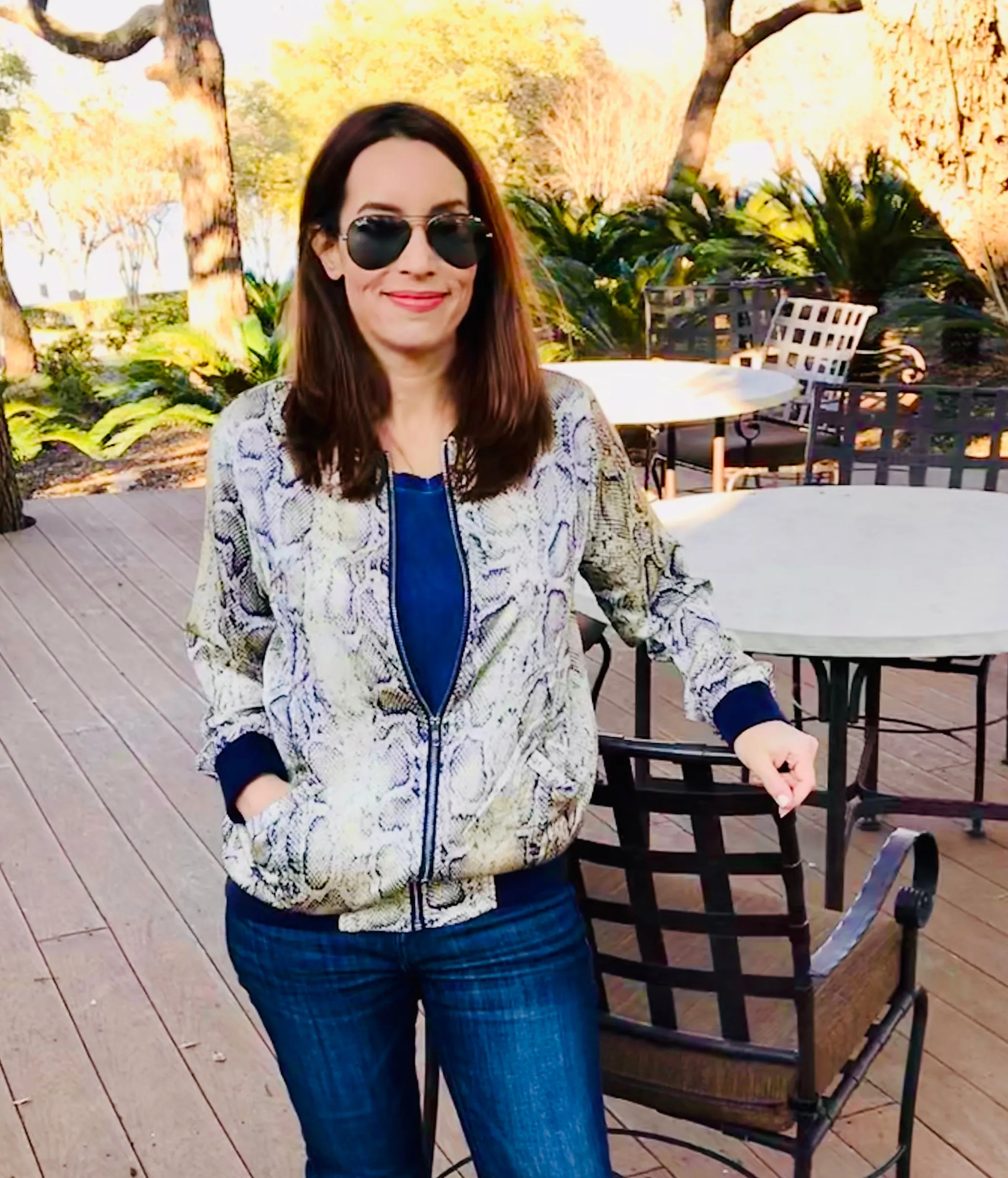 Snakeskin Bomber Jacket