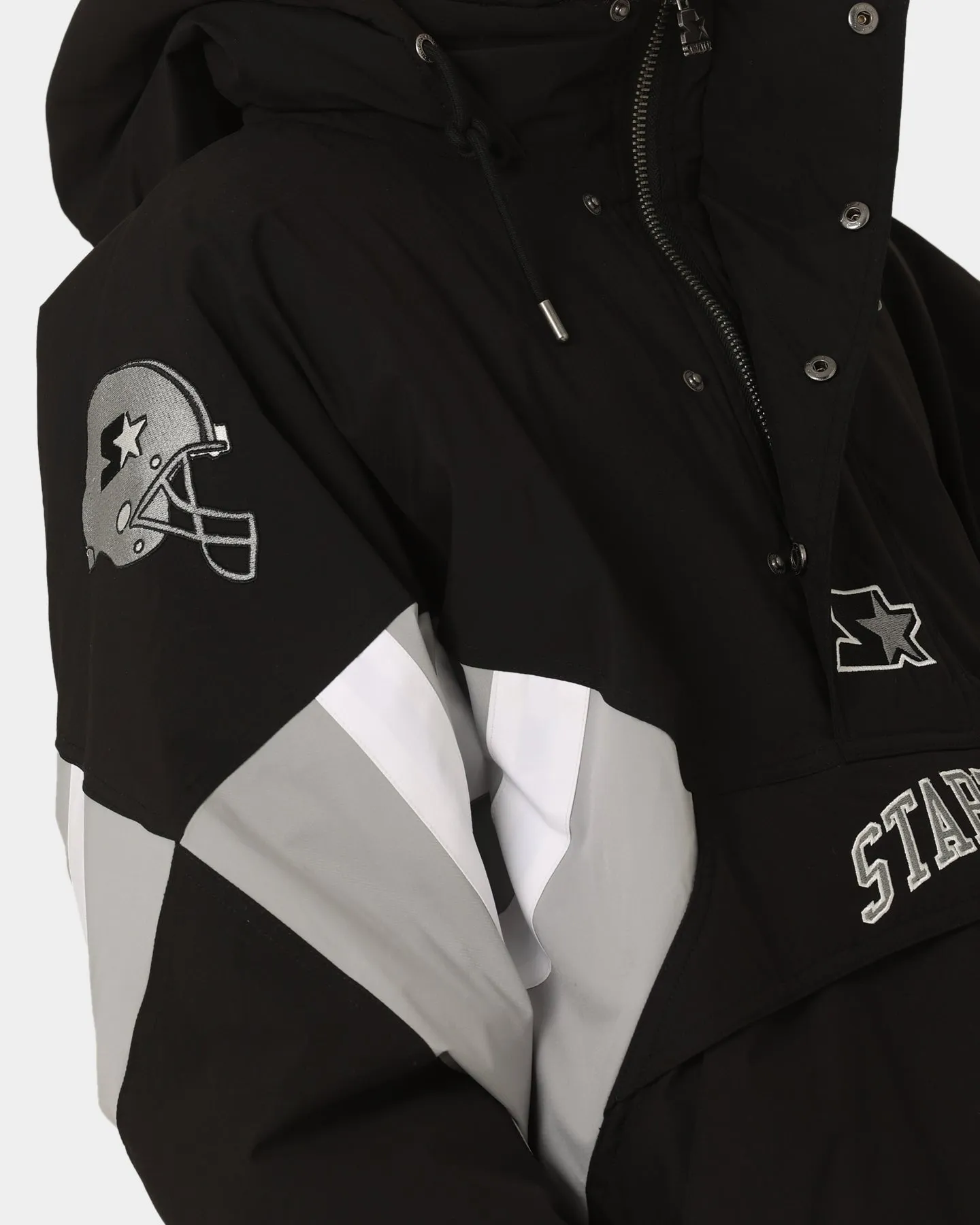 Starter Half Time Anorak Jacket Black/Grey/White