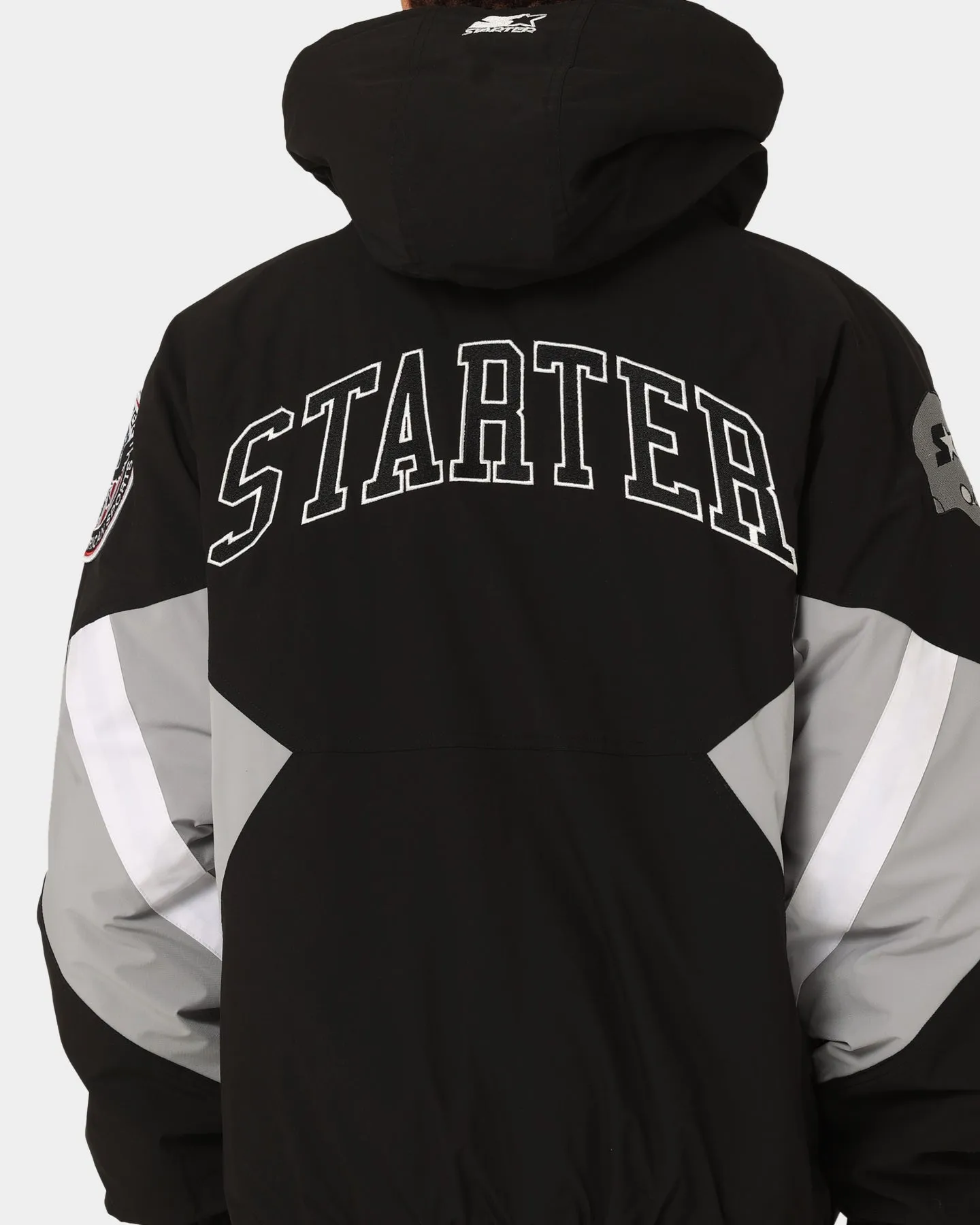 Starter Half Time Anorak Jacket Black/Grey/White
