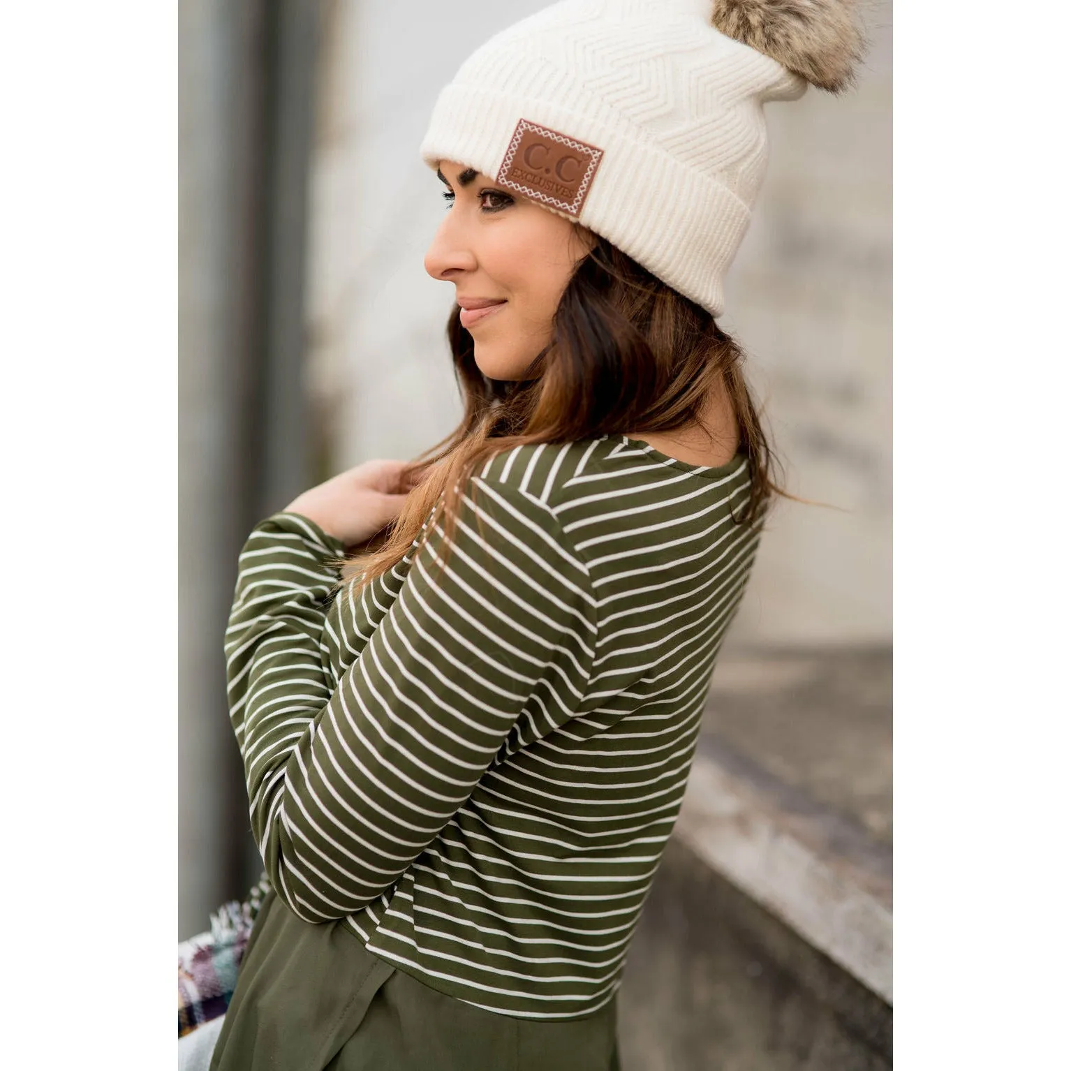 Striped Top Blouse Bottom Tee