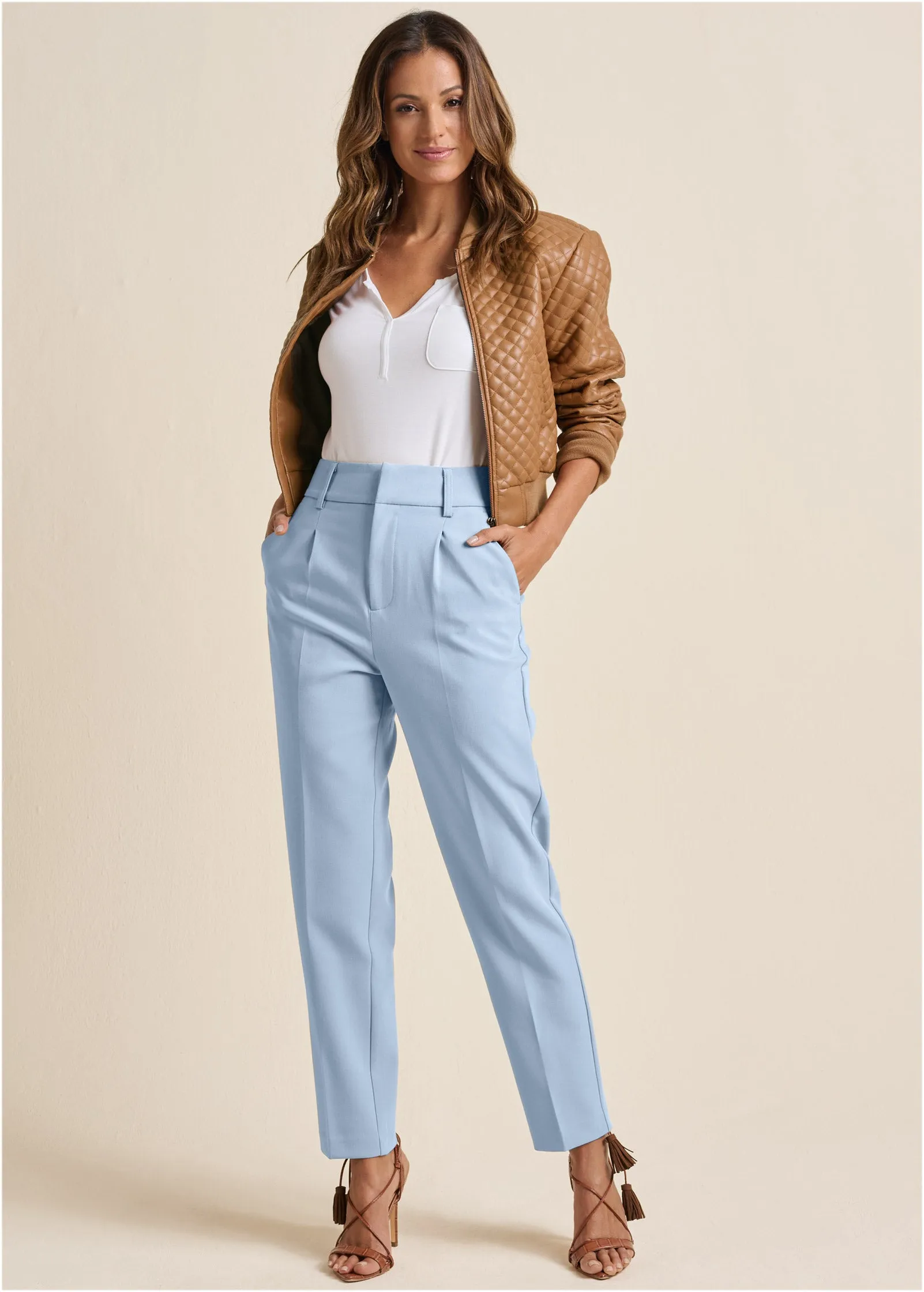 Tailored Suit Pants - Light Blue