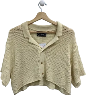 The Couture Club Beige Knit Cropped Cardigan UK 8