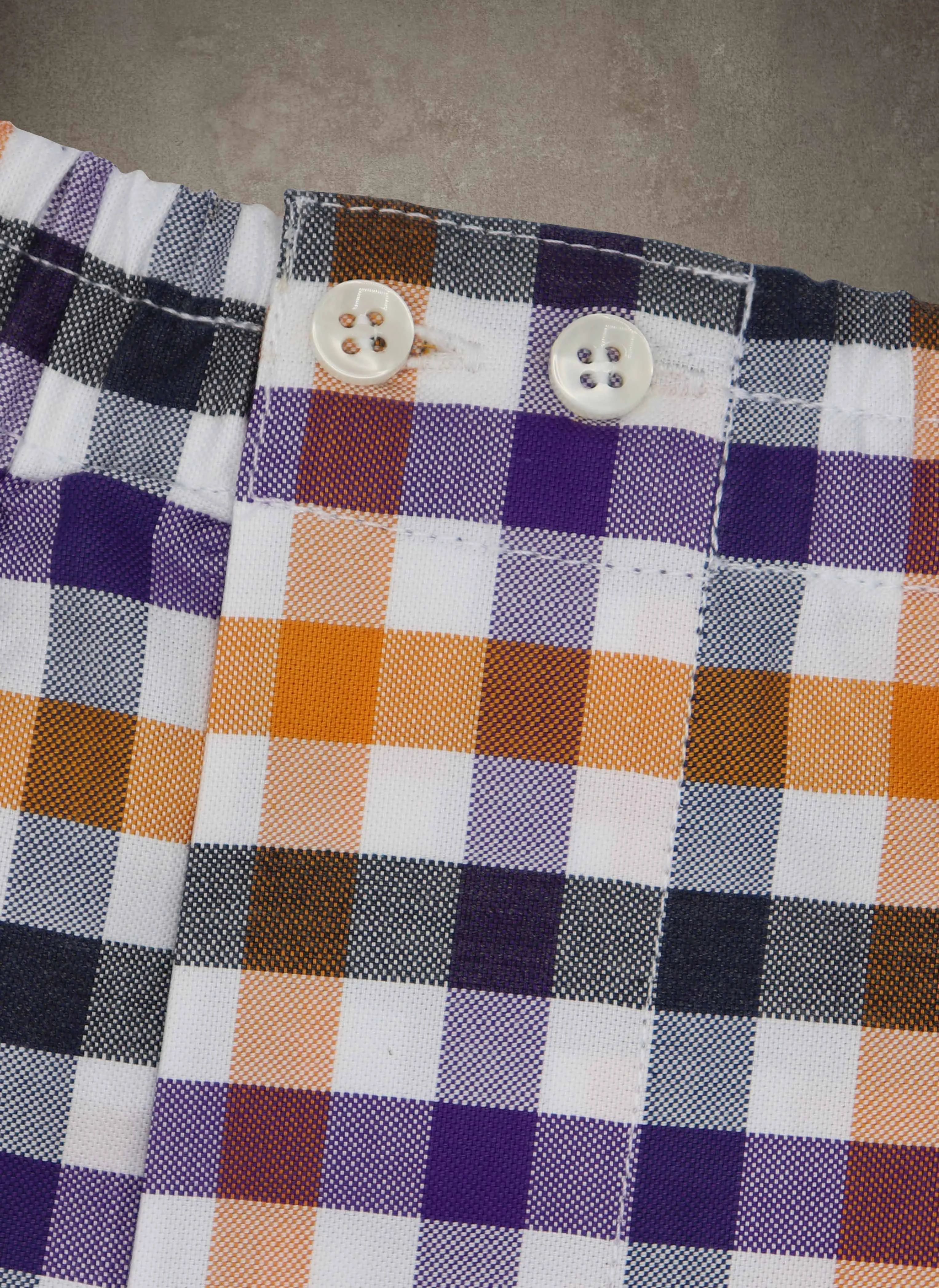 The Perfect Boxer Short in Purple, Orange, White and Black Plaid