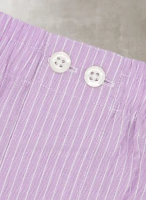 The Perfect Boxer Short in Thin Light Purple Stripe