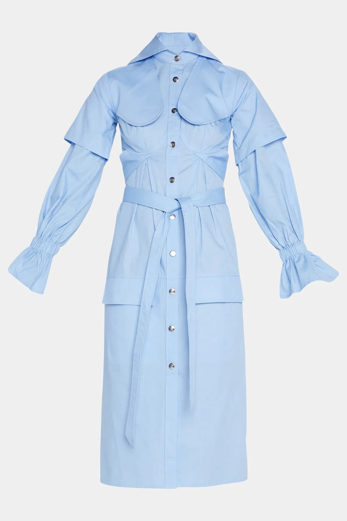Thebe Magugu- Utility Shirtdress: Periwinkle