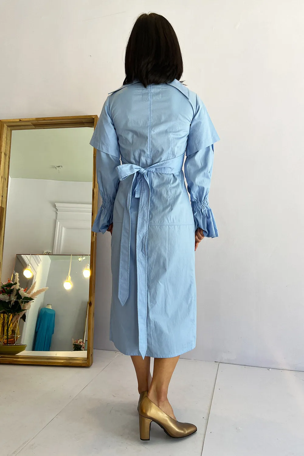 Thebe Magugu- Utility Shirtdress: Periwinkle