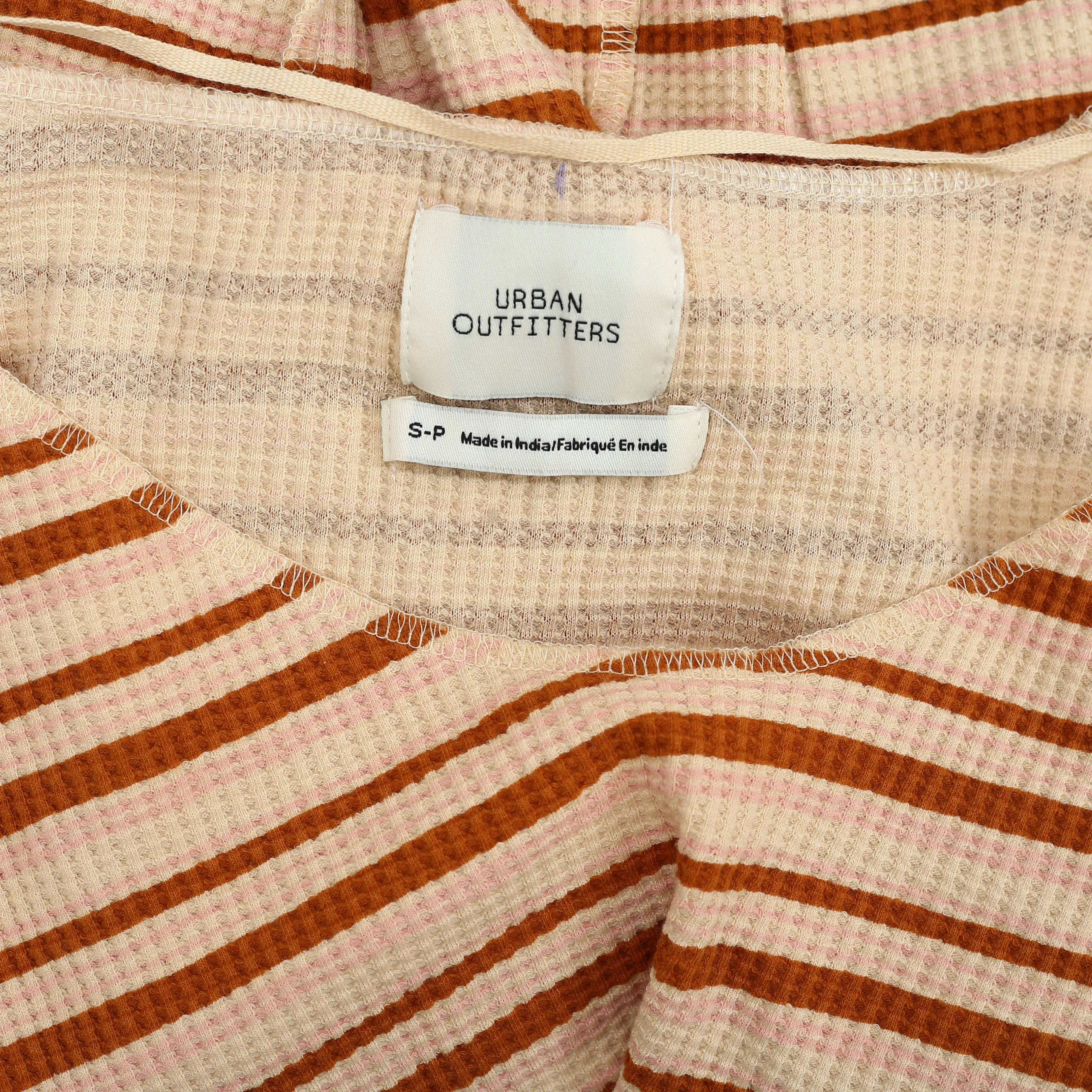 Urban Outfitters UO Cerys Spliced Thermal Cropped Blouse Top
