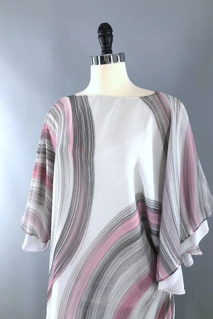 Vintage Grey Chiffon Disco Blouse