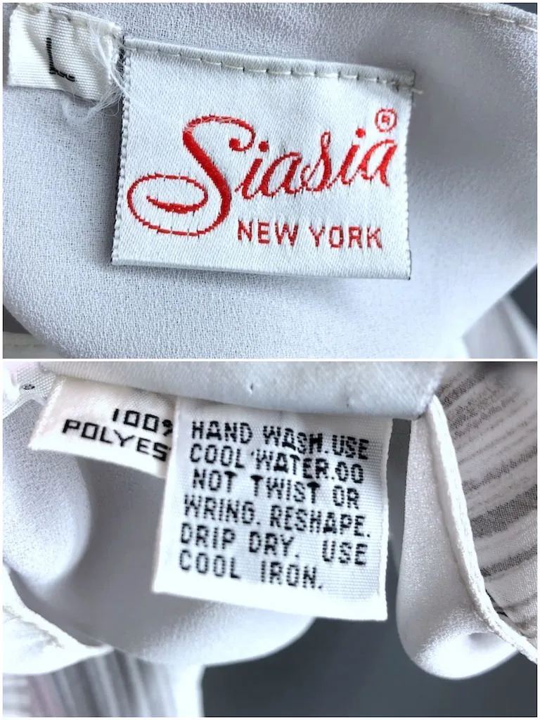 Vintage Grey Chiffon Disco Blouse