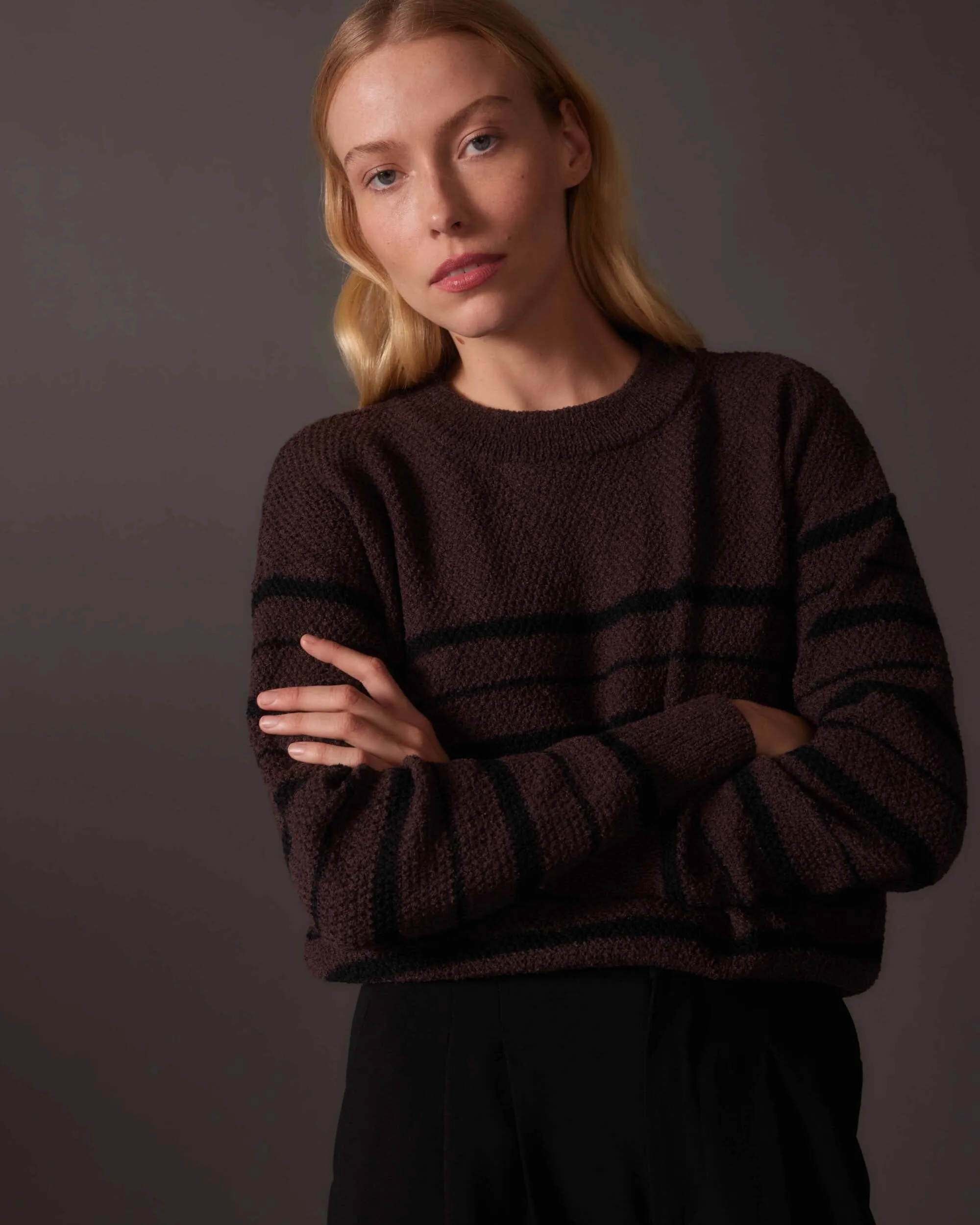 Women's Cropped Boucle Sweater