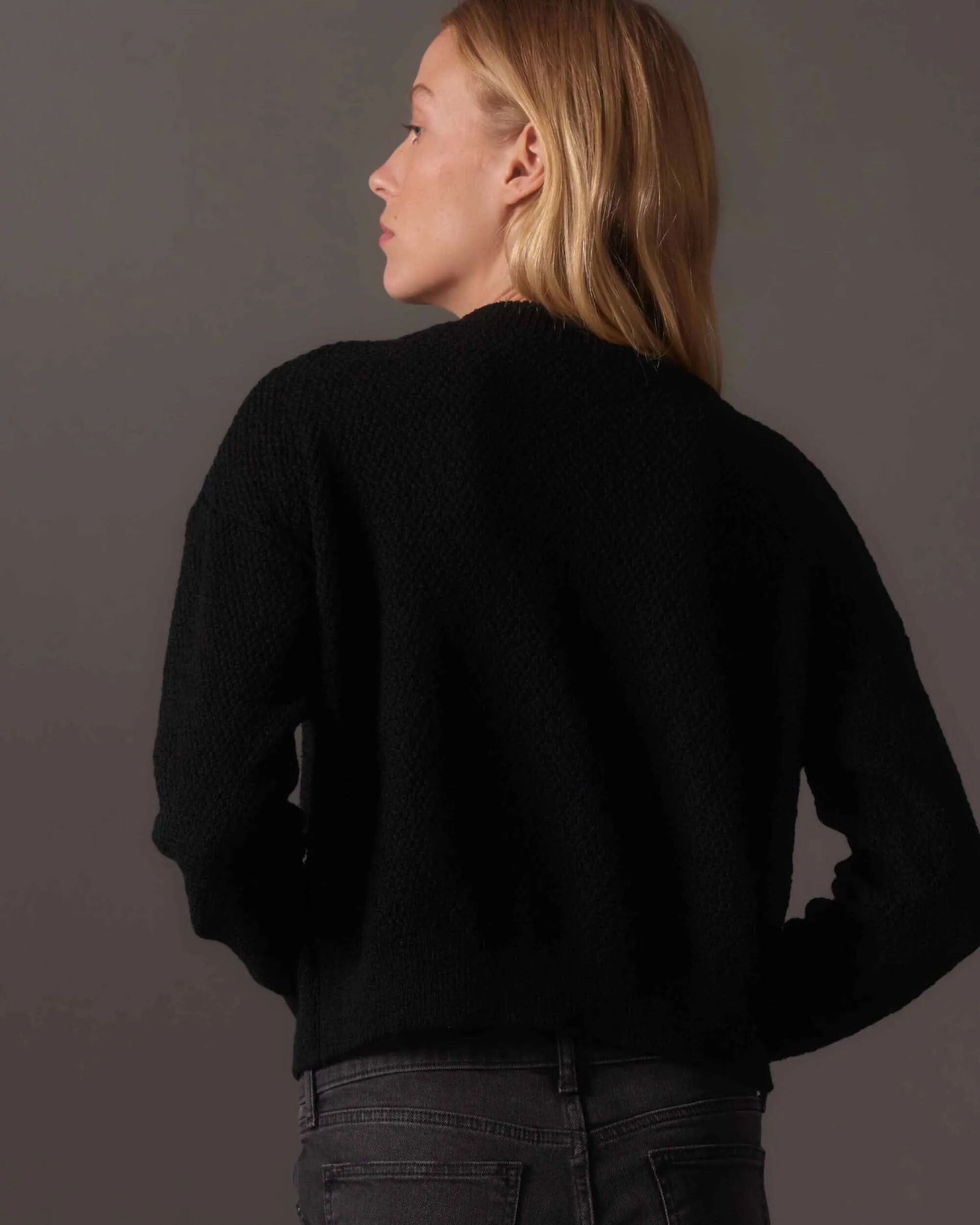 Women's Cropped Boucle Sweater