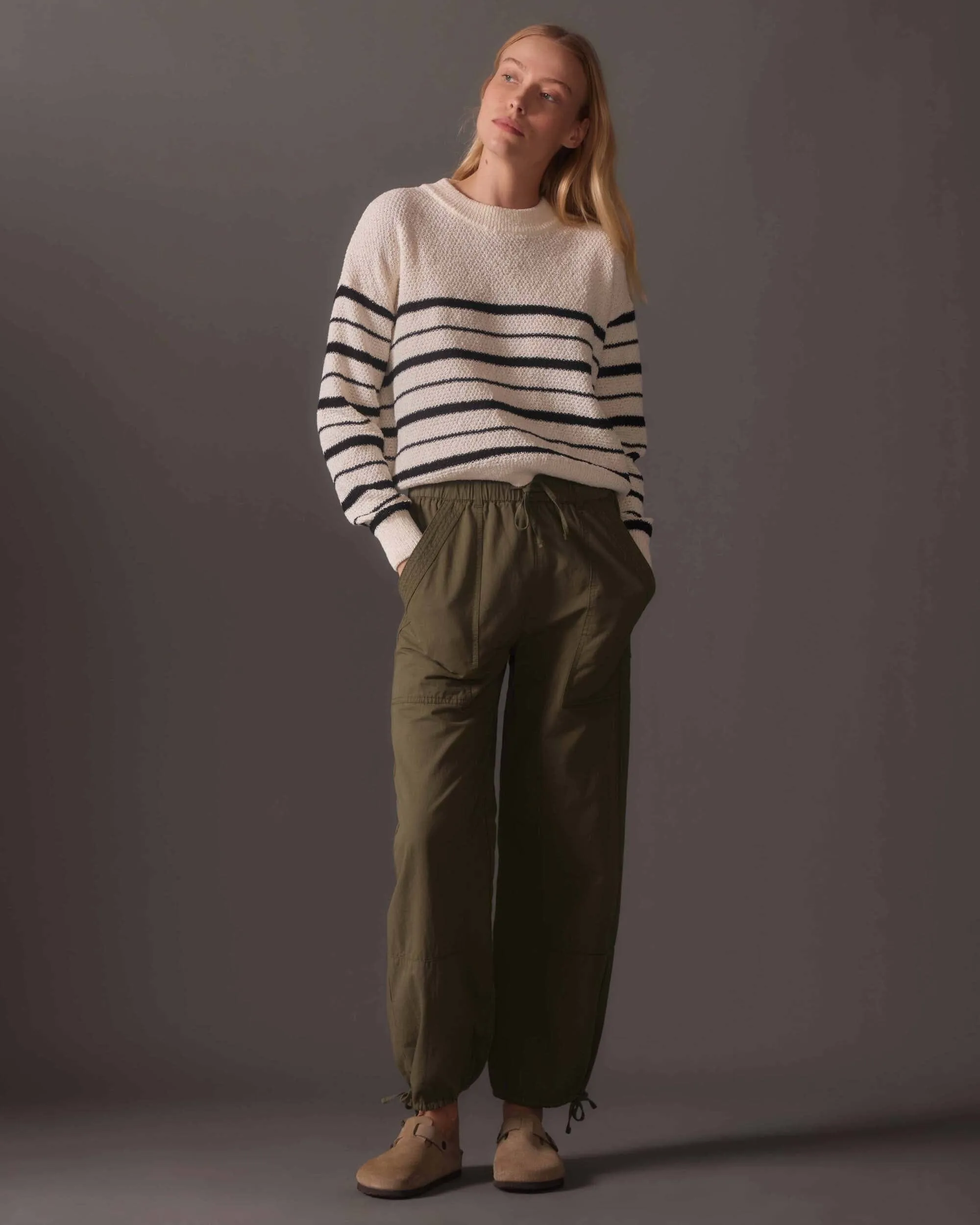 Women's Cropped Boucle Sweater