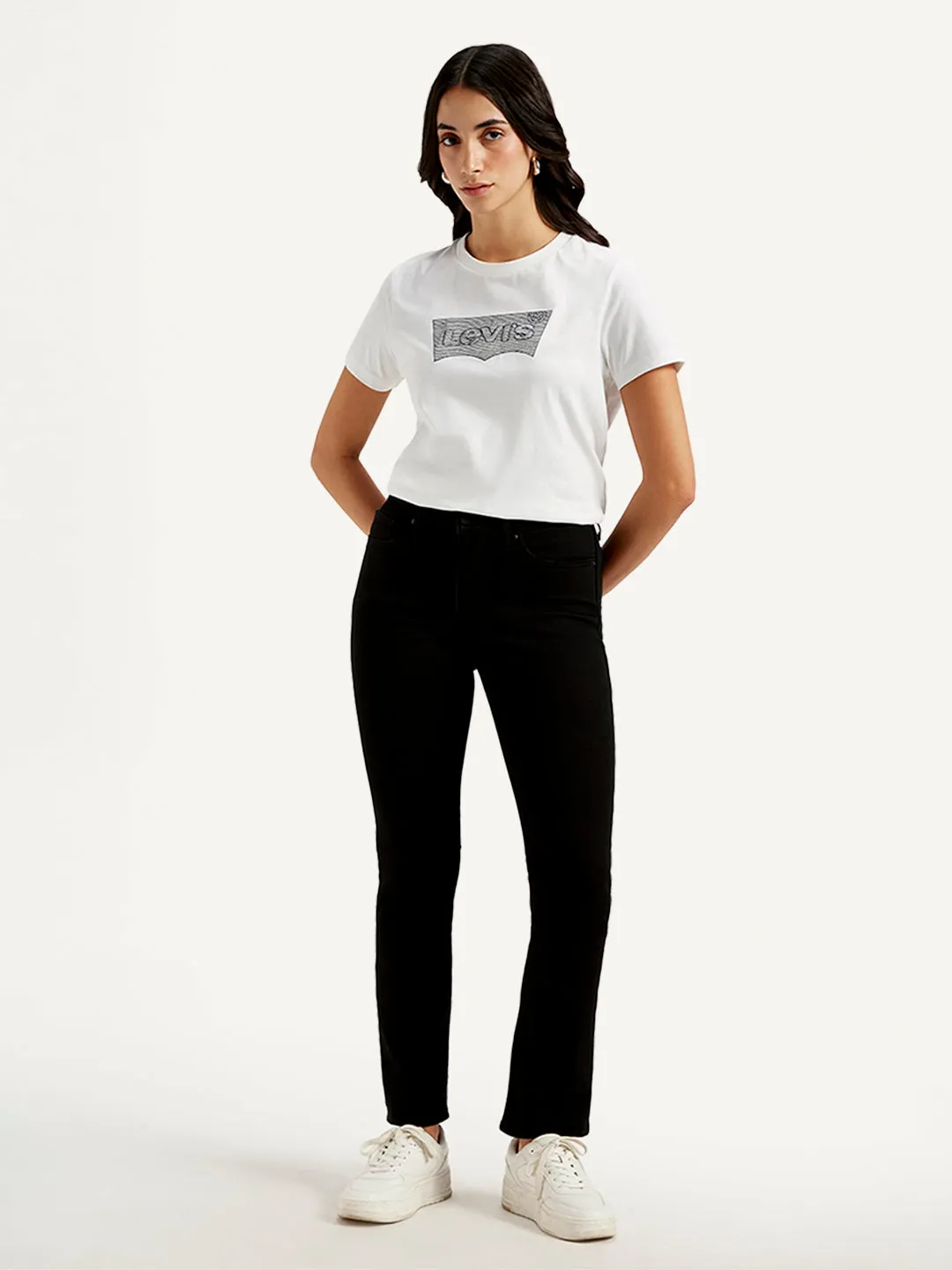 Women's Mid Rise 312 Slim Fit Black Jeans