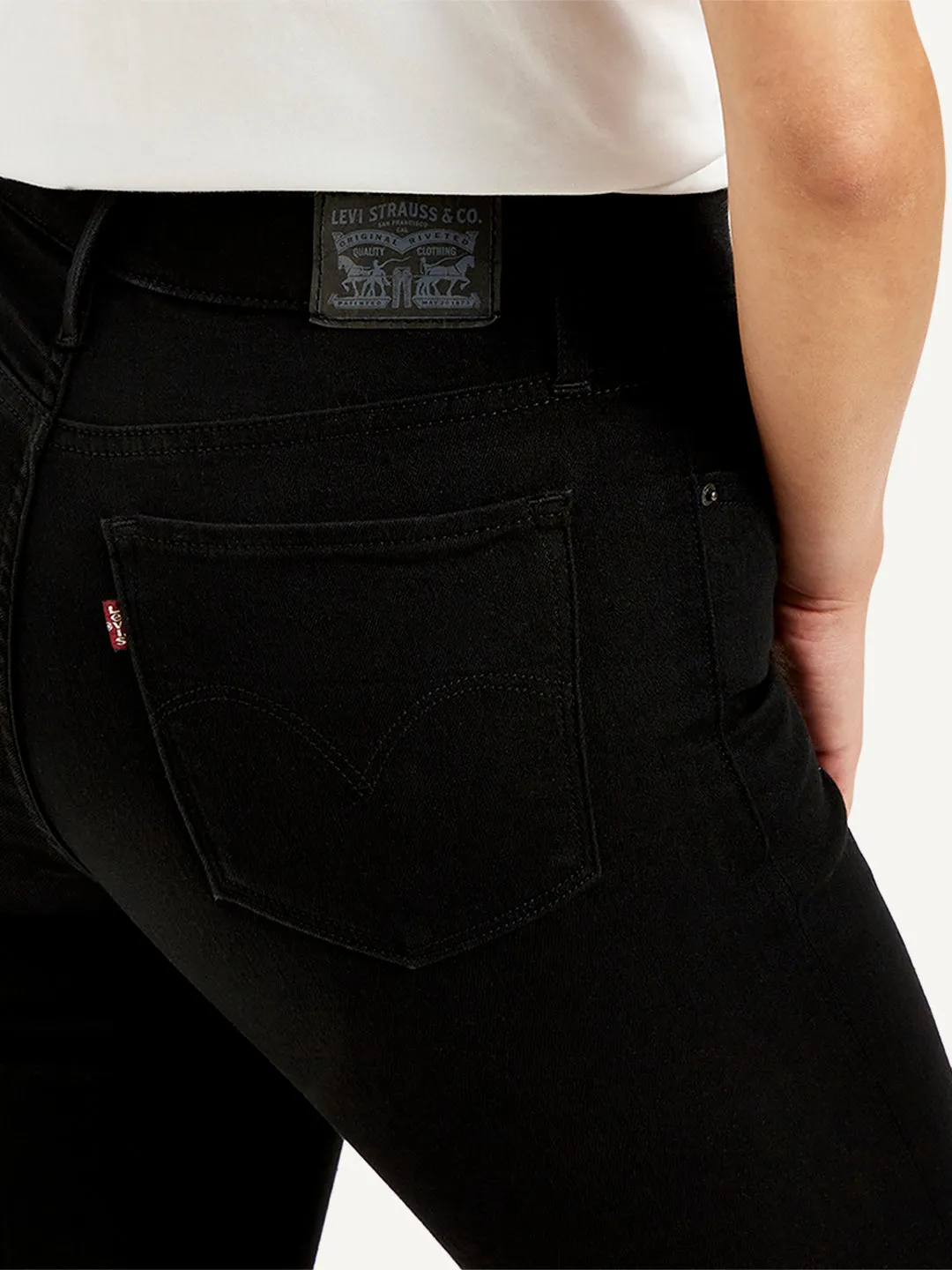 Women's Mid Rise 312 Slim Fit Black Jeans
