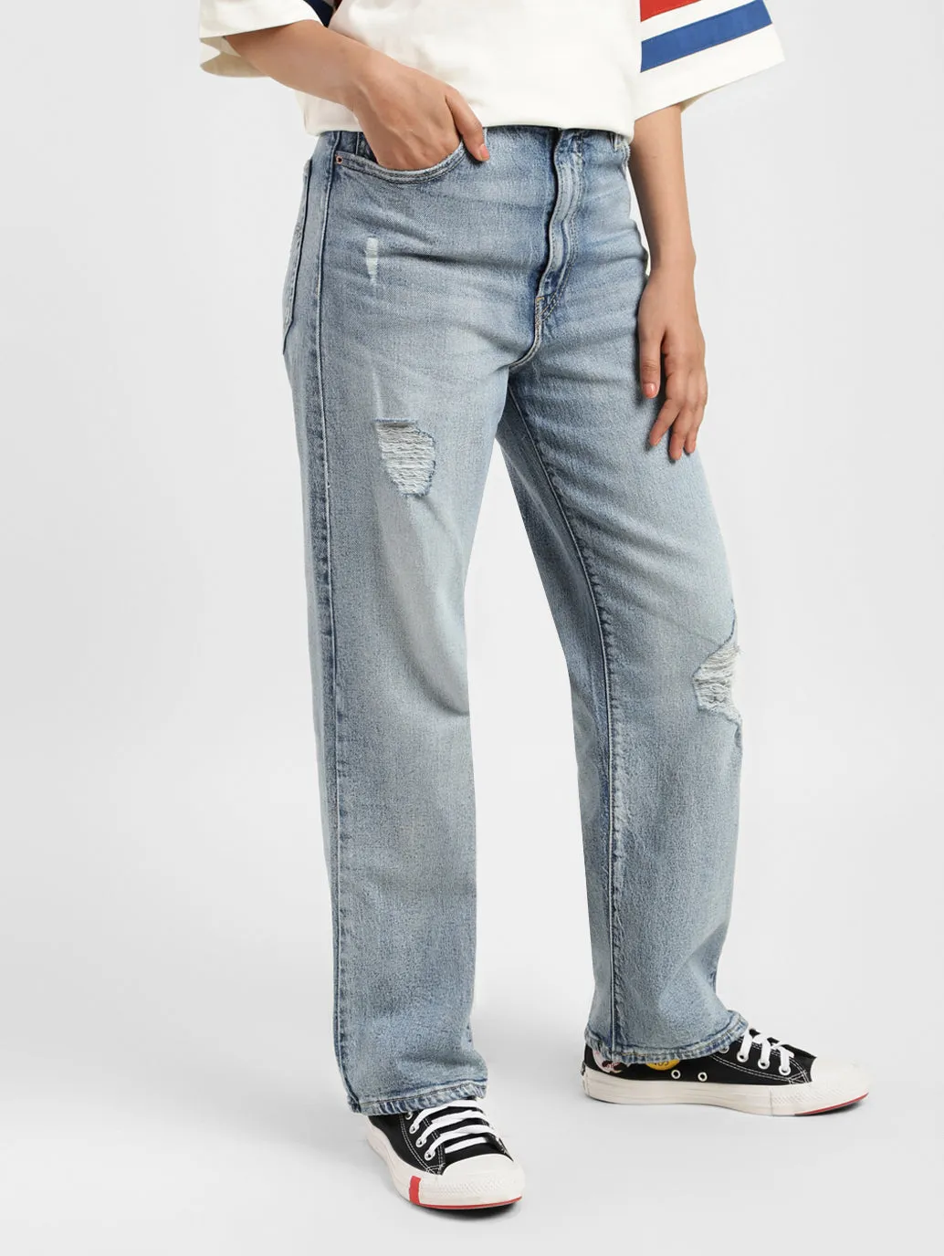 Women's Mid Rise Ribcage Straight Fit Jeans