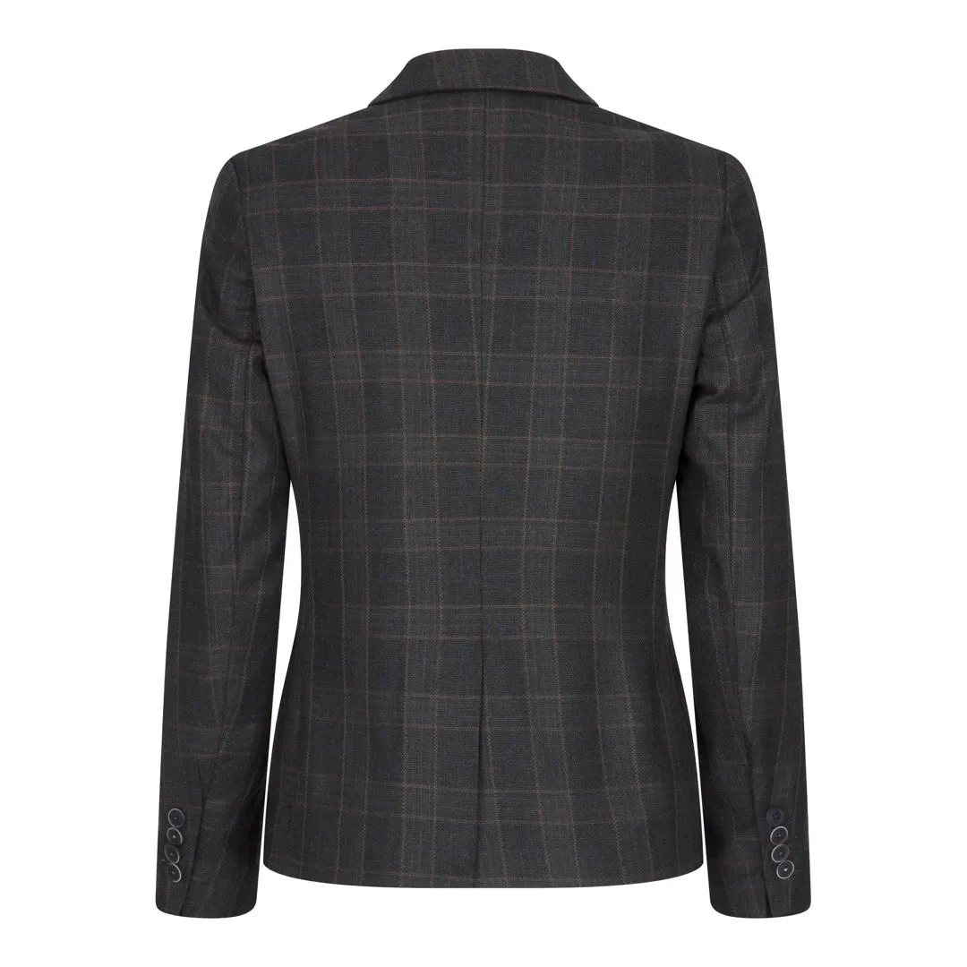 ws-10 - Women's 3 Piece Suit Dark Grey Check Formal Office Work